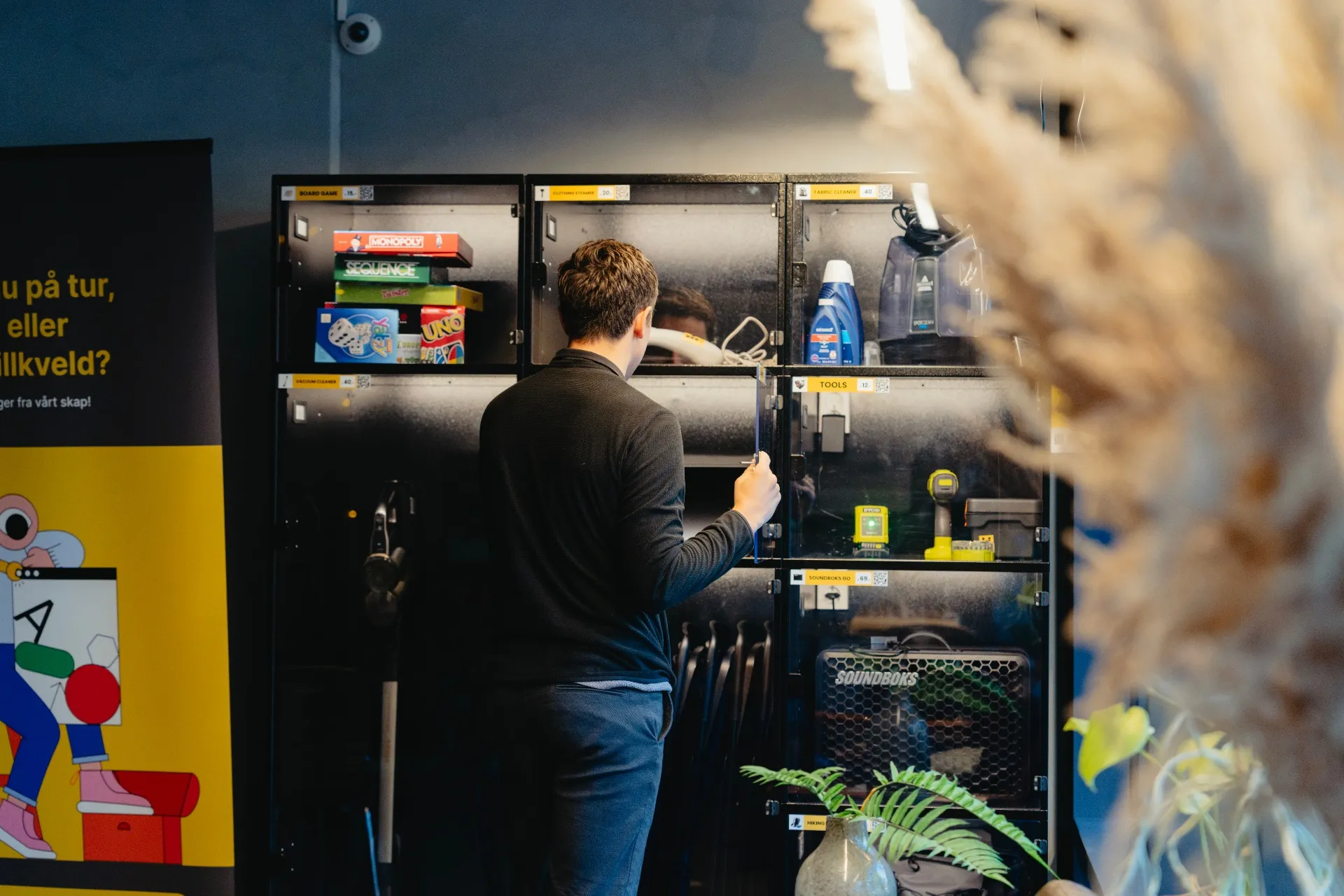 Person using a shared locker